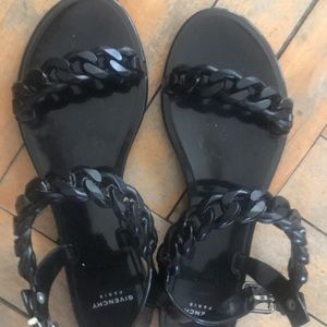 Givenchy Black Chain-Detail Flat Sandals